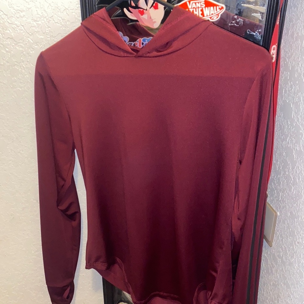 maroon running jacket